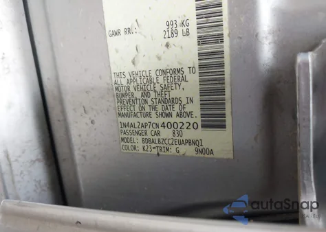 2012 Nissan Altima 2.5 S z USA, uszkodzony, nr VIN 1N4AL2AP7CN400220